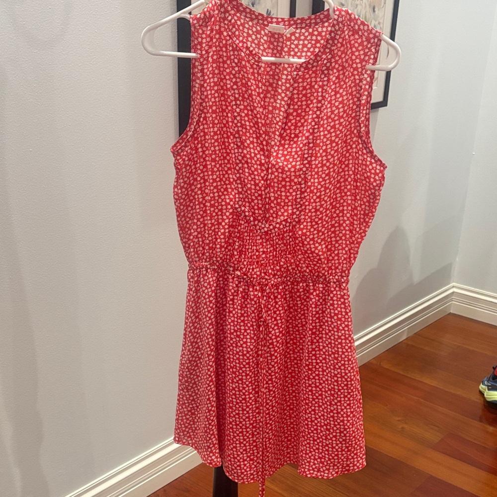 GAP Red Dress with White Floral Pattern
